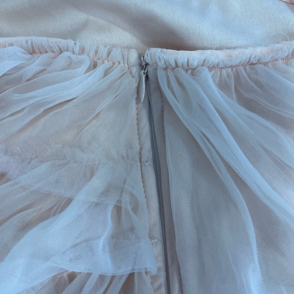 MARBLE Layered Blush Tulle Maxi Skirt - Picture 8 of 9